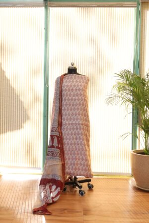 Red White Bagh Print Suit