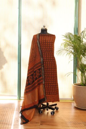 Orange Bagh Print Suit